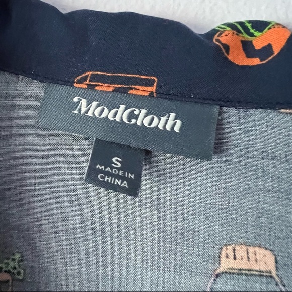 Modcloth Navy Blue Cactus Print Romper Size Small - Picture 11 of 13